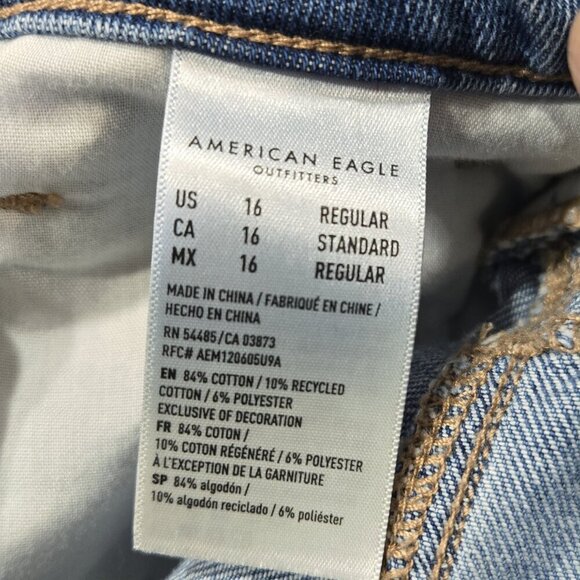 American Eagle NWT Distressed Mom Jean High Rise Comfort Stretch Waistband - Picture 9 of 9